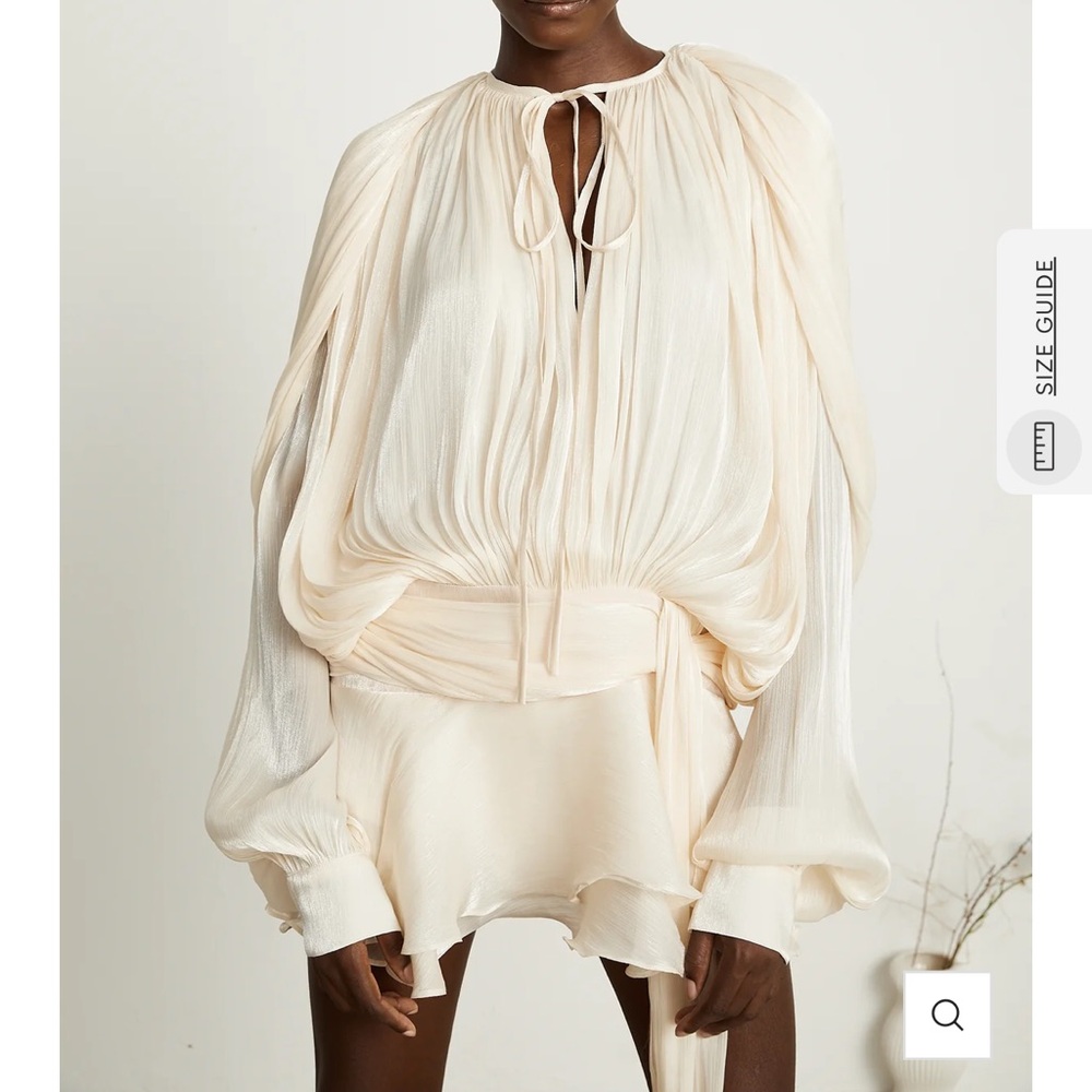 Miss Roiser Eugénie Neutral Fully Pleated Ruffled Mini Dress XS